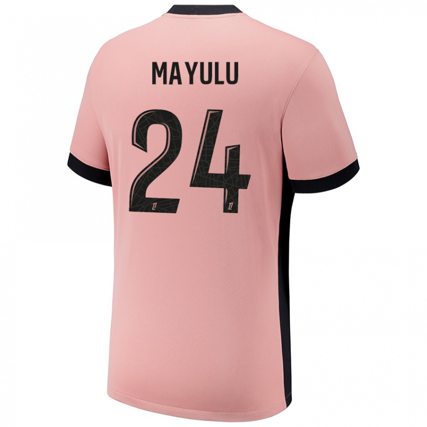 Niño Camiseta Senny Mayulu #24 Rosa Óxido Equipación Tercera 2024/25 La Camisa Argentina