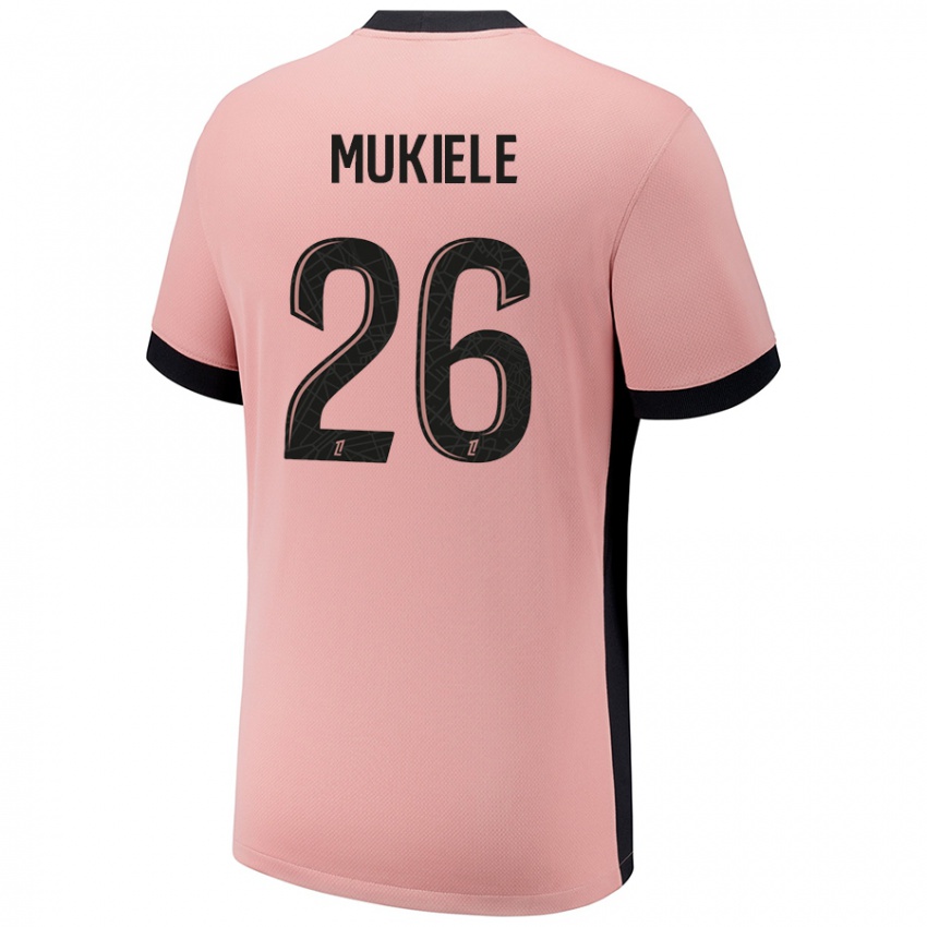 Niño Camiseta Nordi Mukiele #26 Rosa Óxido Equipación Tercera 2024/25 La Camisa Argentina