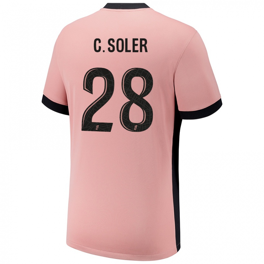 Niño Camiseta Carlos Soler #28 Rosa Óxido Equipación Tercera 2024/25 La Camisa Argentina