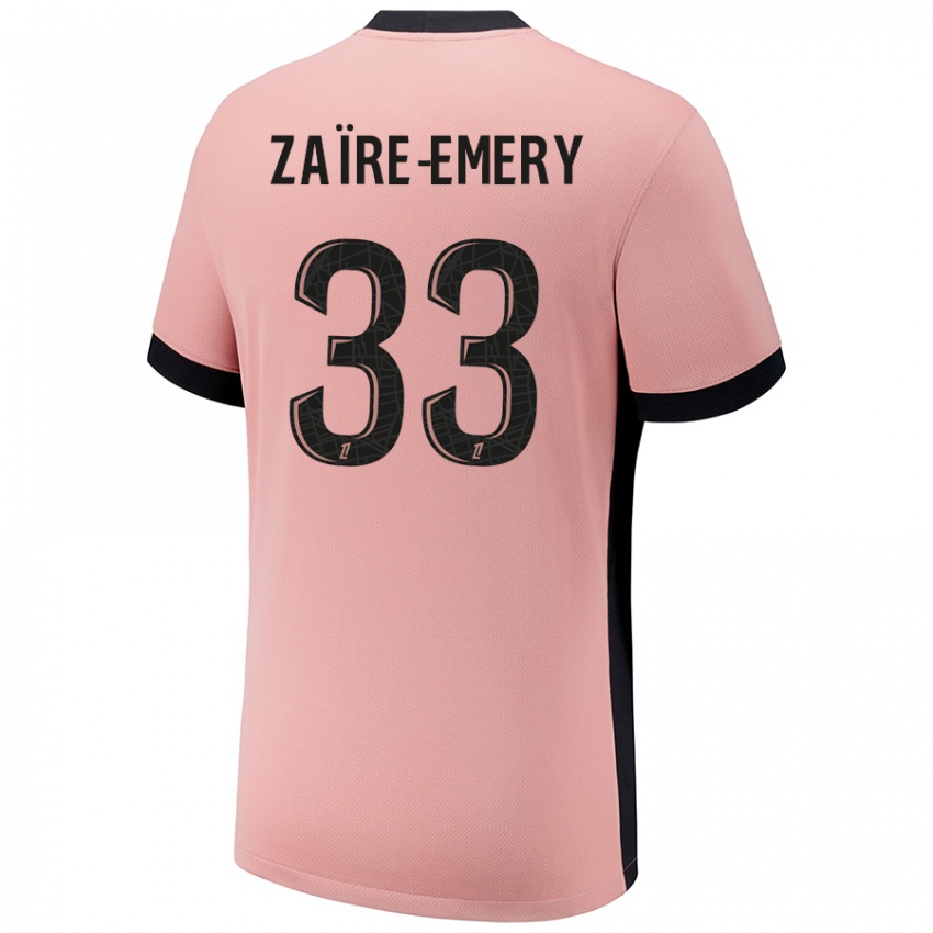 Niño Camiseta Warren Zaire Emery #33 Rosa Óxido Equipación Tercera 2024/25 La Camisa Argentina