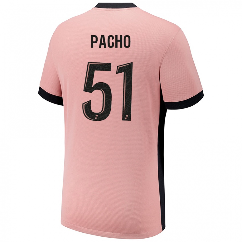 Niño Camiseta Willian Pacho #51 Rosa Óxido Equipación Tercera 2024/25 La Camisa Argentina