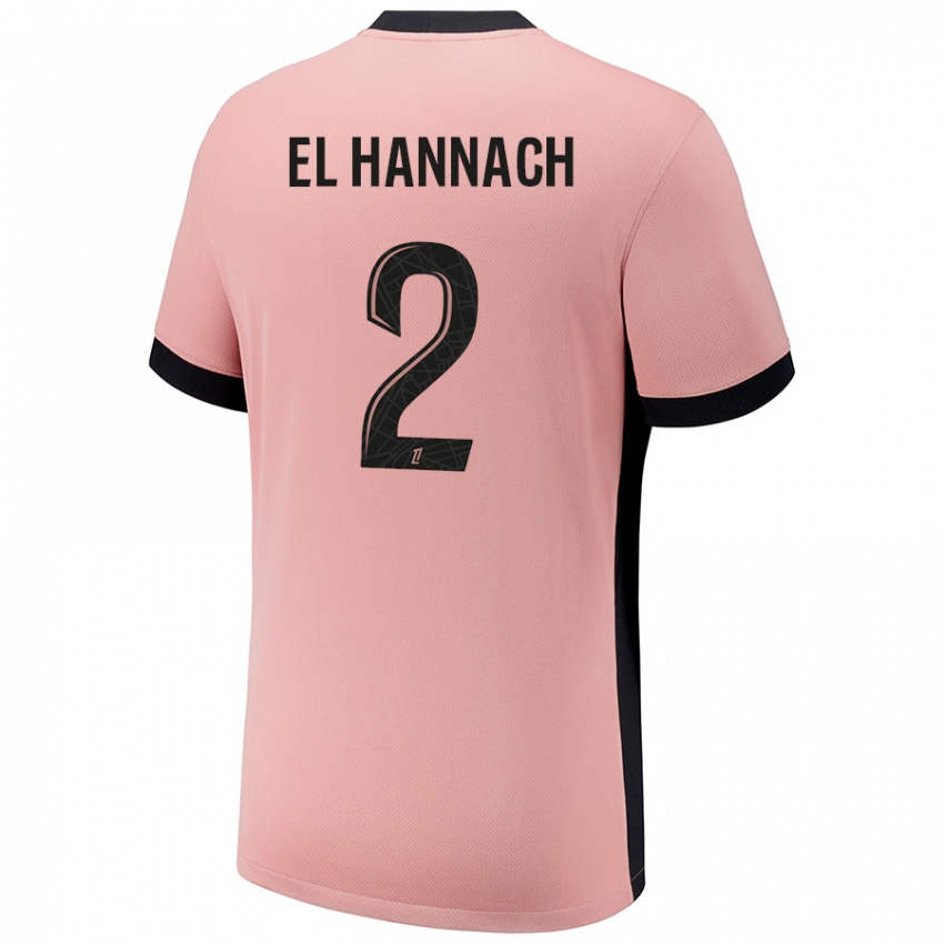 Niño Camiseta Naoufel El Hannach #2 Rosa Óxido Equipación Tercera 2024/25 La Camisa Argentina