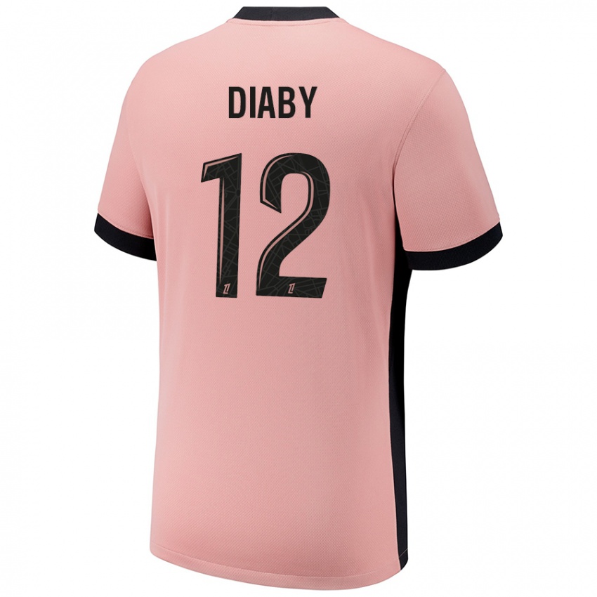 Niño Camiseta Ibrahima Diaby #12 Rosa Óxido Equipación Tercera 2024/25 La Camisa Argentina