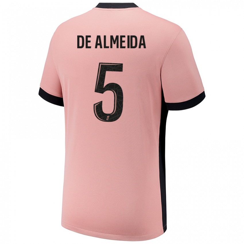 Niño Camiseta Elisa De Almeida #5 Rosa Óxido Equipación Tercera 2024/25 La Camisa Argentina