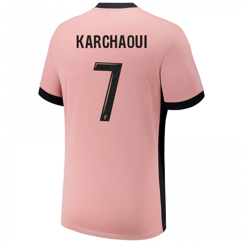 Niño Camiseta Sakina Karchaoui #7 Rosa Óxido Equipación Tercera 2024/25 La Camisa Argentina