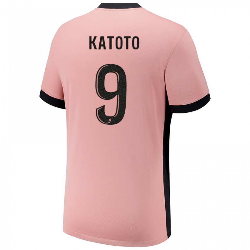 Niño Camiseta Marie-Antoinette Katoto #9 Rosa Óxido Equipación Tercera 2024/25 La Camisa Argentina