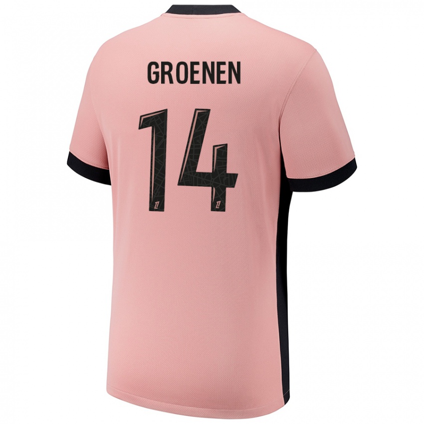 Niño Camiseta Jackie Groenen #14 Rosa Óxido Equipación Tercera 2024/25 La Camisa Argentina