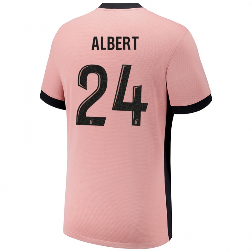 Niño Camiseta Korbin Albert #24 Rosa Óxido Equipación Tercera 2024/25 La Camisa Argentina