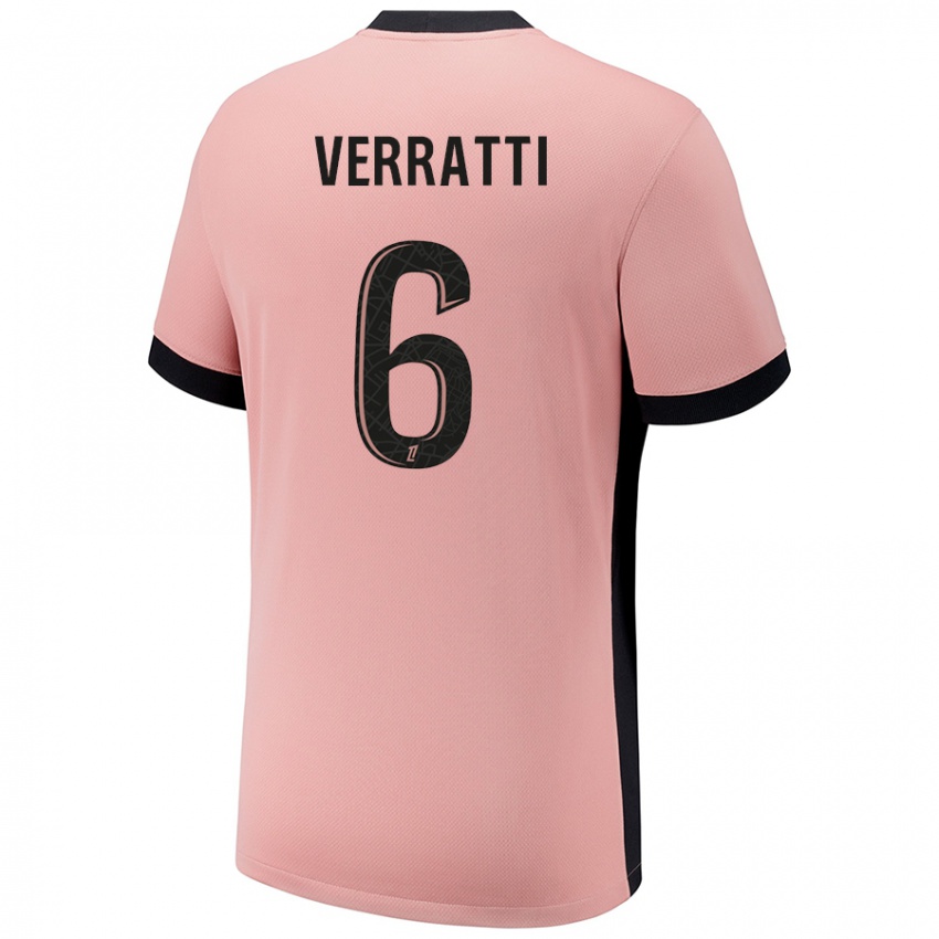 Niño Camiseta Marco Verratti #6 Rosa Óxido Equipación Tercera 2024/25 La Camisa Argentina