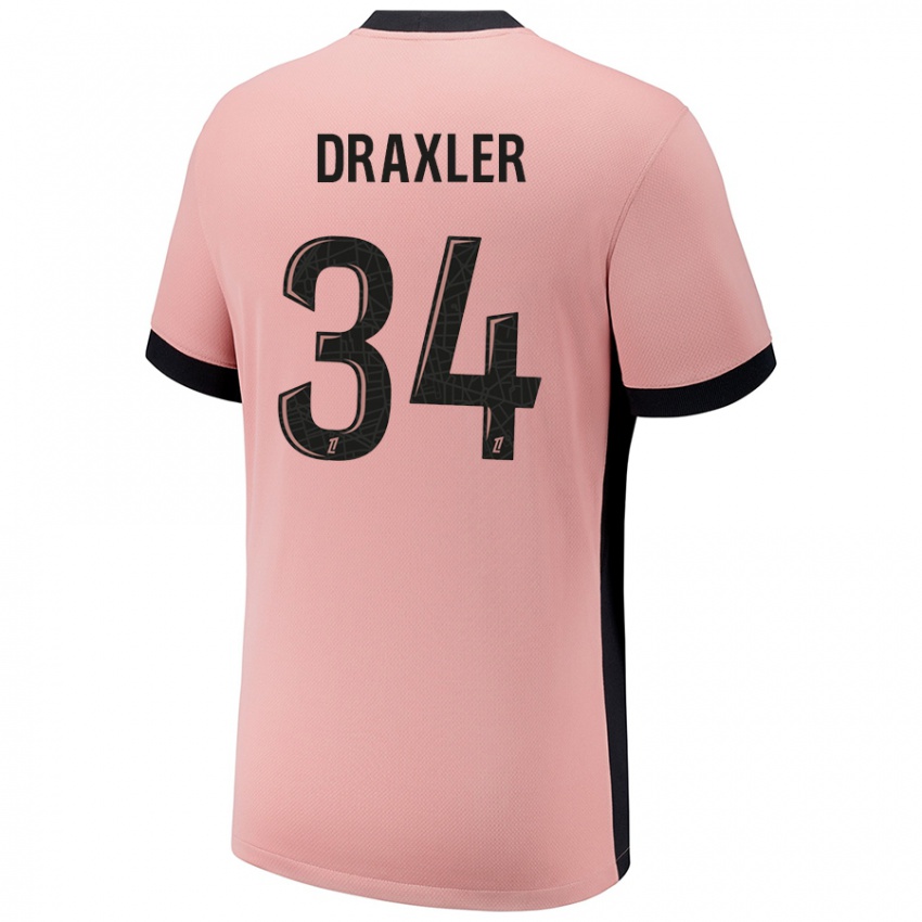 Niño Camiseta Julian Draxler #34 Rosa Óxido Equipación Tercera 2024/25 La Camisa Argentina