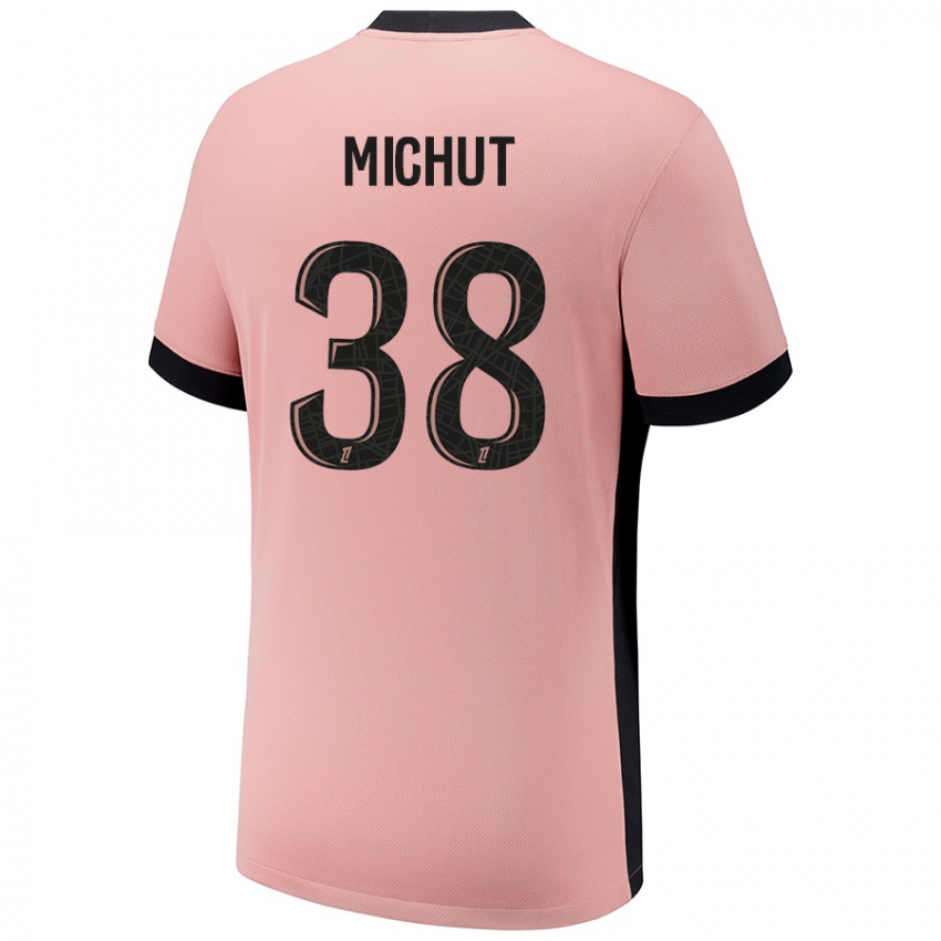 Niño Camiseta Edouard Michut #38 Rosa Óxido Equipación Tercera 2024/25 La Camisa Argentina