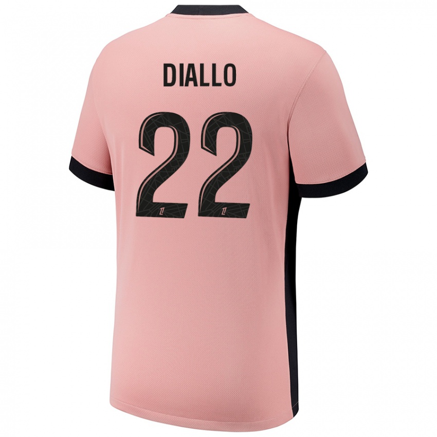 Niño Camiseta Abdou Diallo #22 Rosa Óxido Equipación Tercera 2024/25 La Camisa Argentina