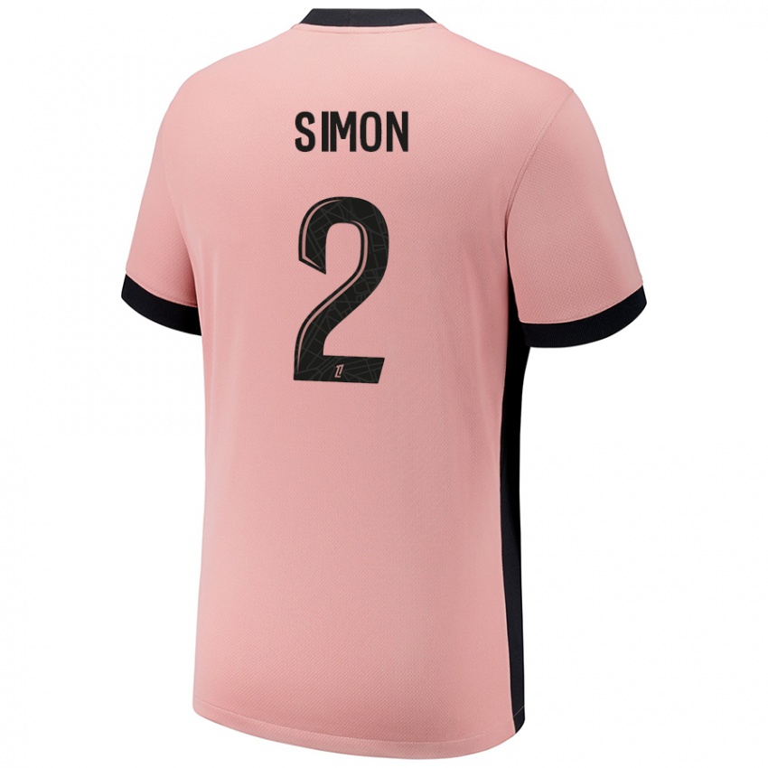 Niño Camiseta Benedicte Simon #2 Rosa Óxido Equipación Tercera 2024/25 La Camisa Argentina