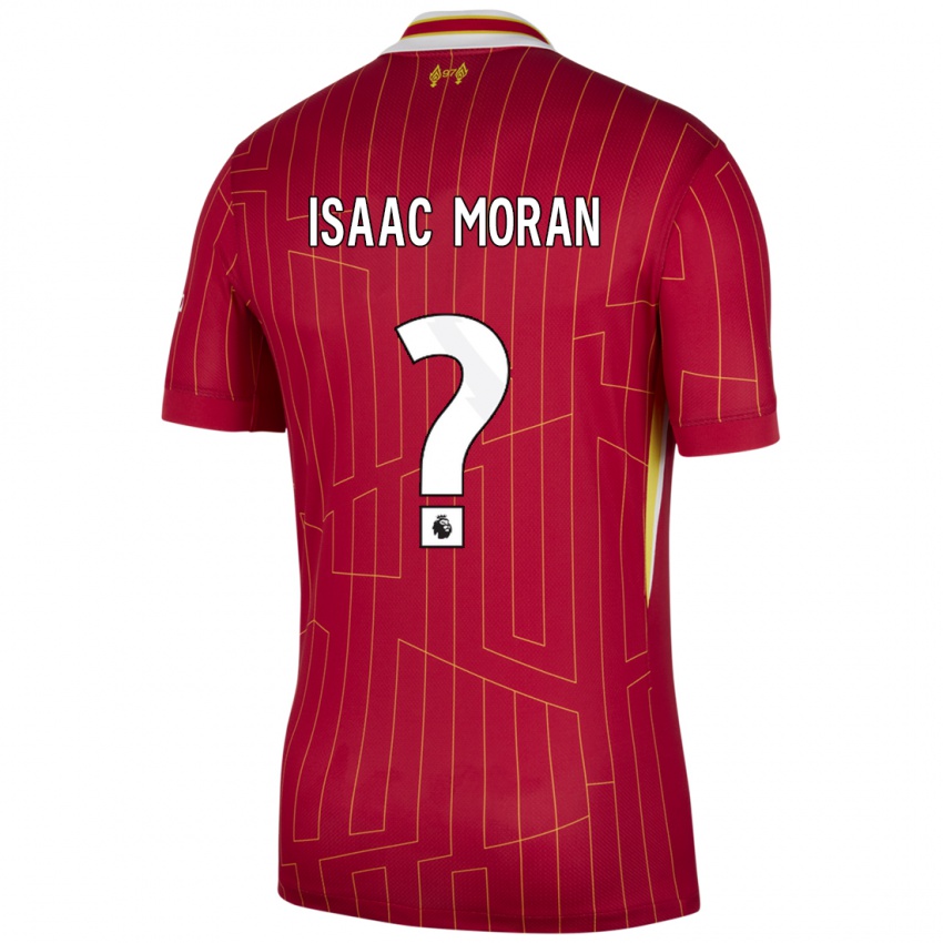 Hombre Camiseta Isaac Moran #0 Rojo Amarillo Blanco 1ª Equipación 2024/25 La Camisa Argentina