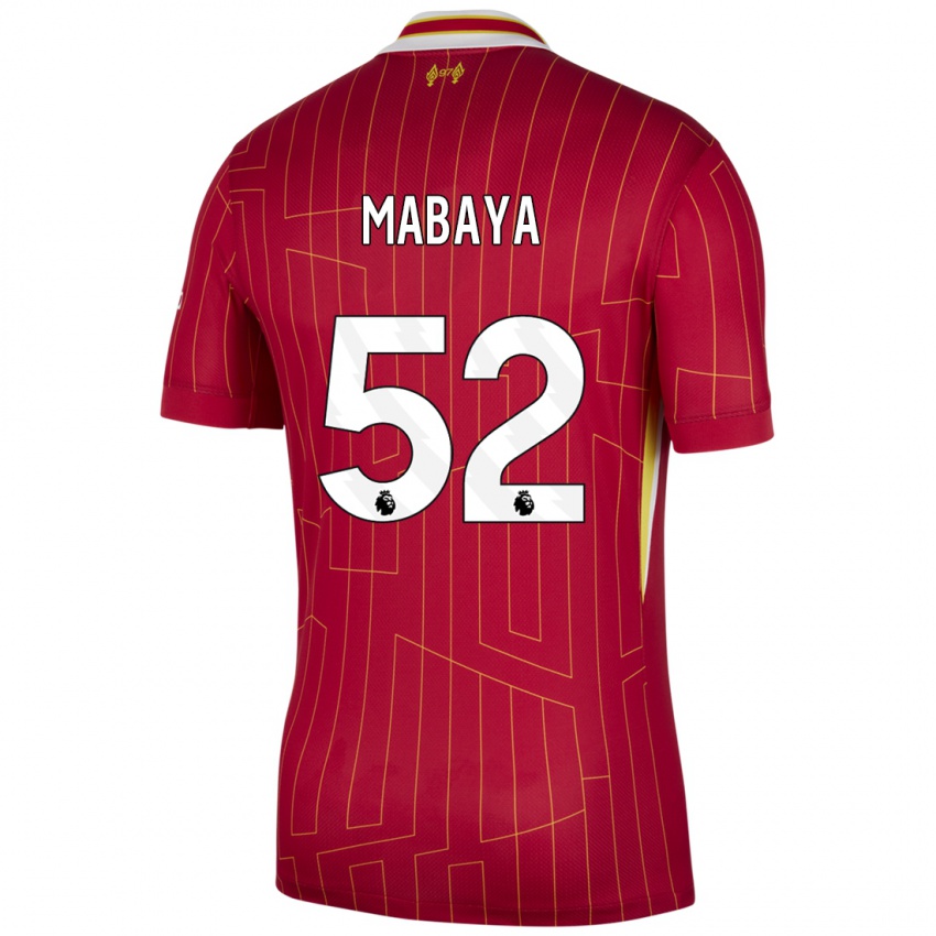 Hombre Camiseta Isaac Mabaya #52 Rojo Amarillo Blanco 1ª Equipación 2024/25 La Camisa Argentina