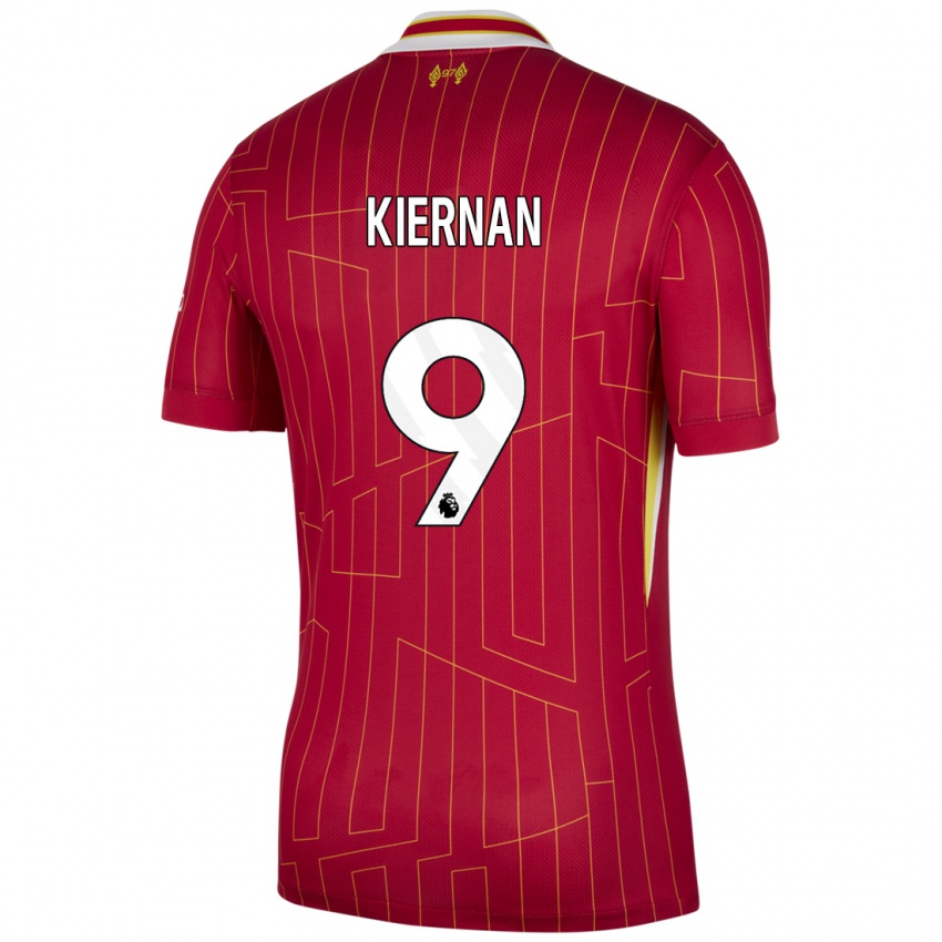 Hombre Camiseta Leanne Kiernan #9 Rojo Amarillo Blanco 1ª Equipación 2024/25 La Camisa Argentina