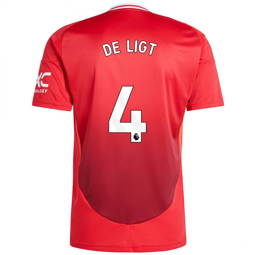 Hombre Camiseta Matthijs De Ligt #4 Rojo Brillante 1ª Equipación 2024/25 La Camisa Argentina