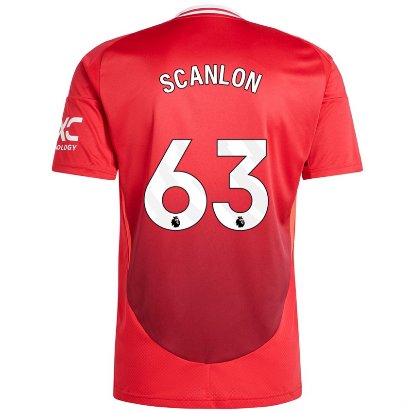 Hombre Camiseta James Scanlon #63 Rojo Brillante 1ª Equipación 2024/25 La Camisa Argentina