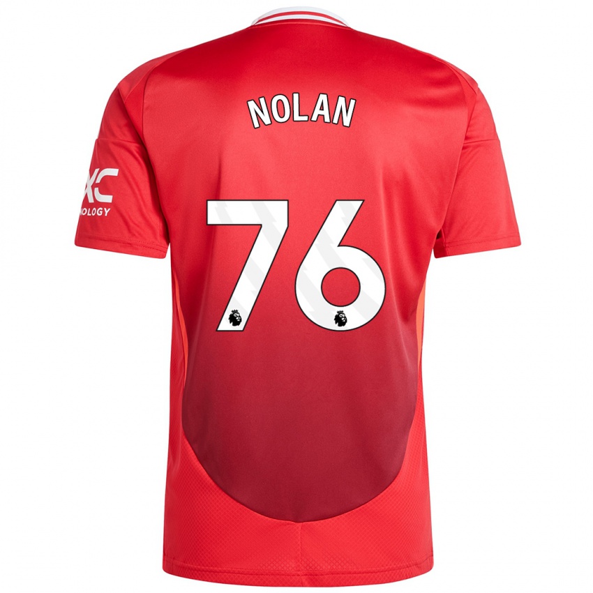 Hombre Camiseta James Nolan #76 Rojo Brillante 1ª Equipación 2024/25 La Camisa Argentina