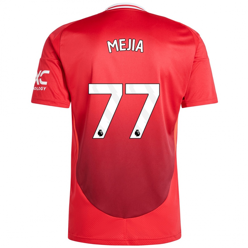 Hombre Camiseta Mateo Mejia #77 Rojo Brillante 1ª Equipación 2024/25 La Camisa Argentina