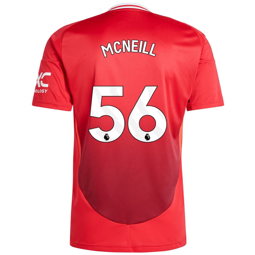 Hombre Camiseta Charlie Mcneill #56 Rojo Brillante 1ª Equipación 2024/25 La Camisa Argentina