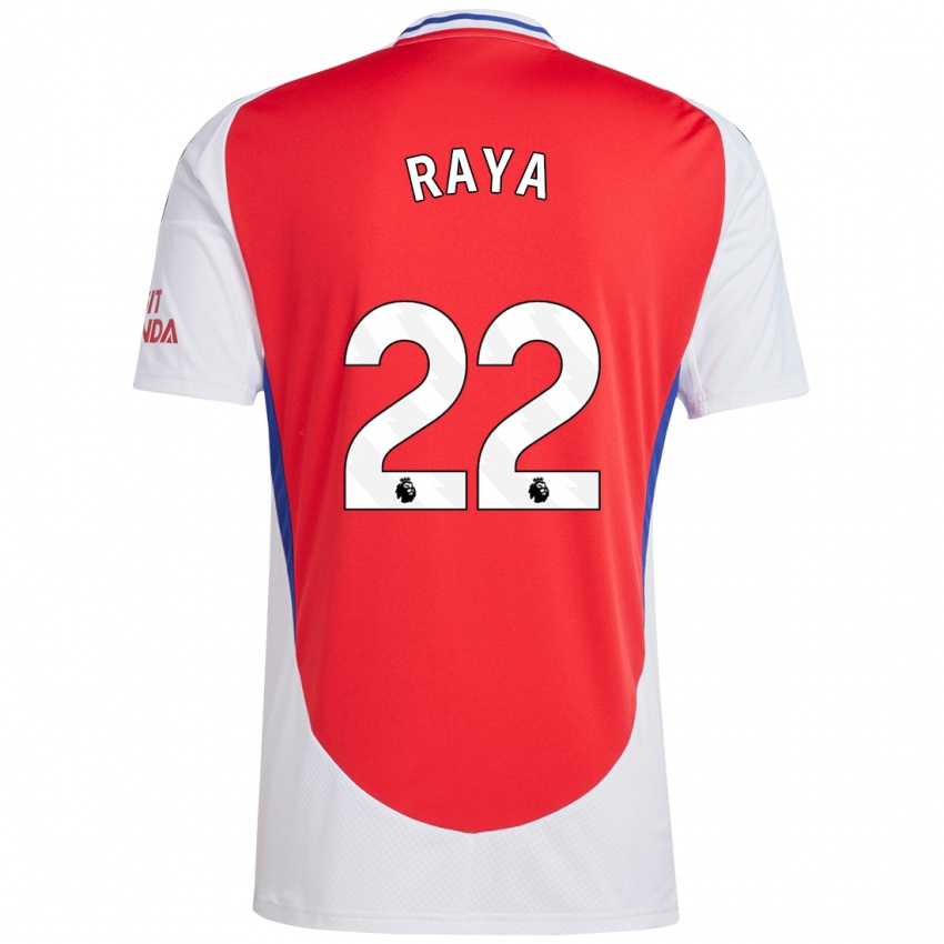 Hombre Camiseta David Raya #22 Rojo Blanco 1ª Equipación 2024/25 La Camisa Argentina