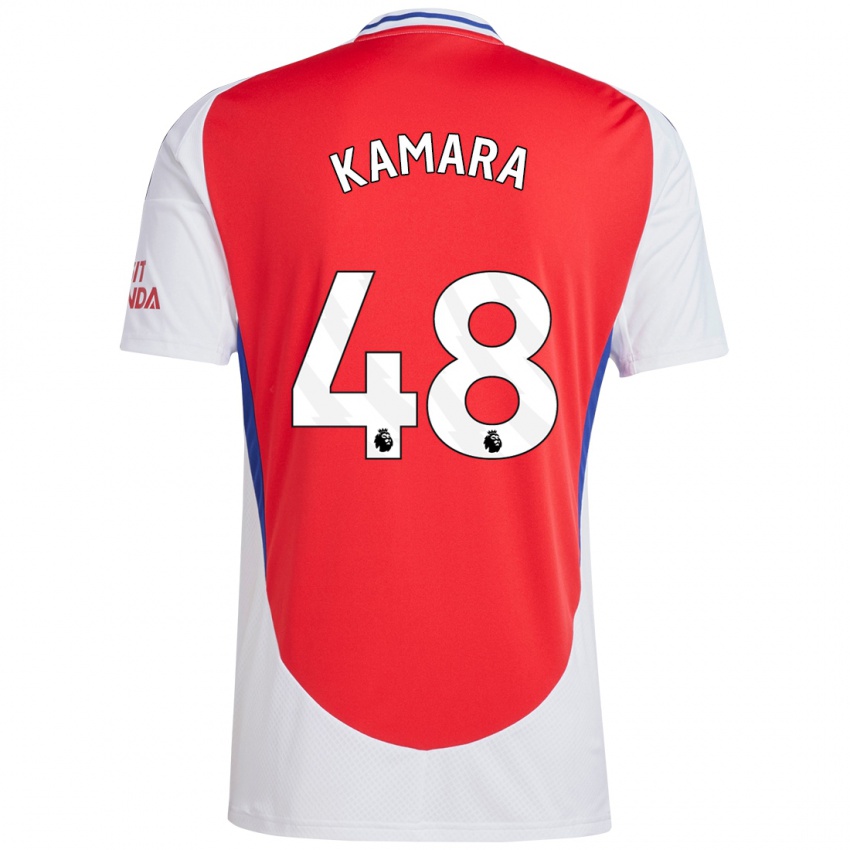 Hombre Camiseta Osman Kamara #48 Rojo Blanco 1ª Equipación 2024/25 La Camisa Argentina