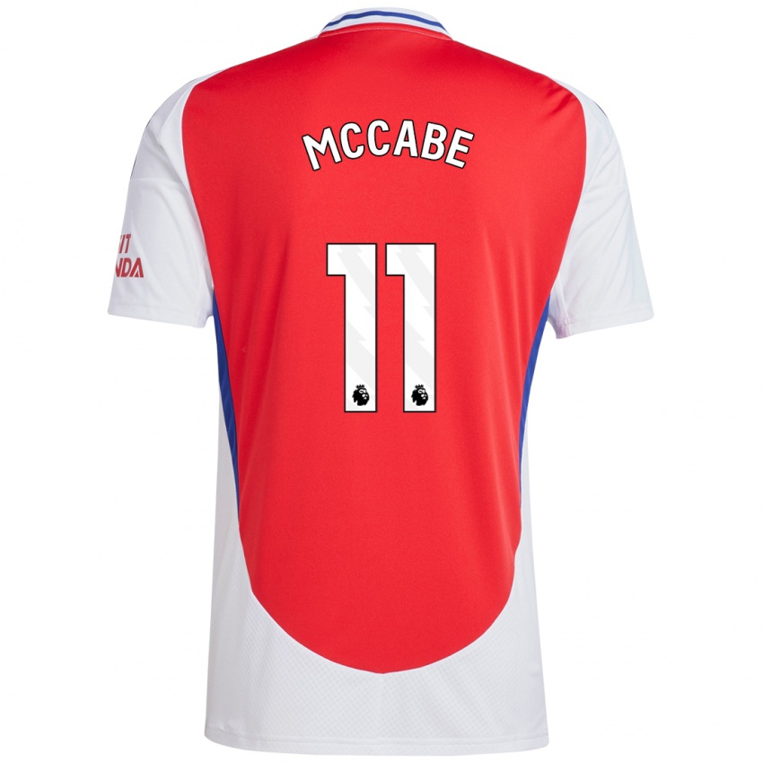 Hombre Camiseta Katie Mccabe #11 Rojo Blanco 1ª Equipación 2024/25 La Camisa Argentina