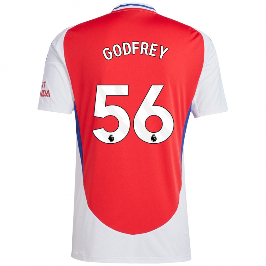 Hombre Camiseta Freya Godfrey #56 Rojo Blanco 1ª Equipación 2024/25 La Camisa Argentina