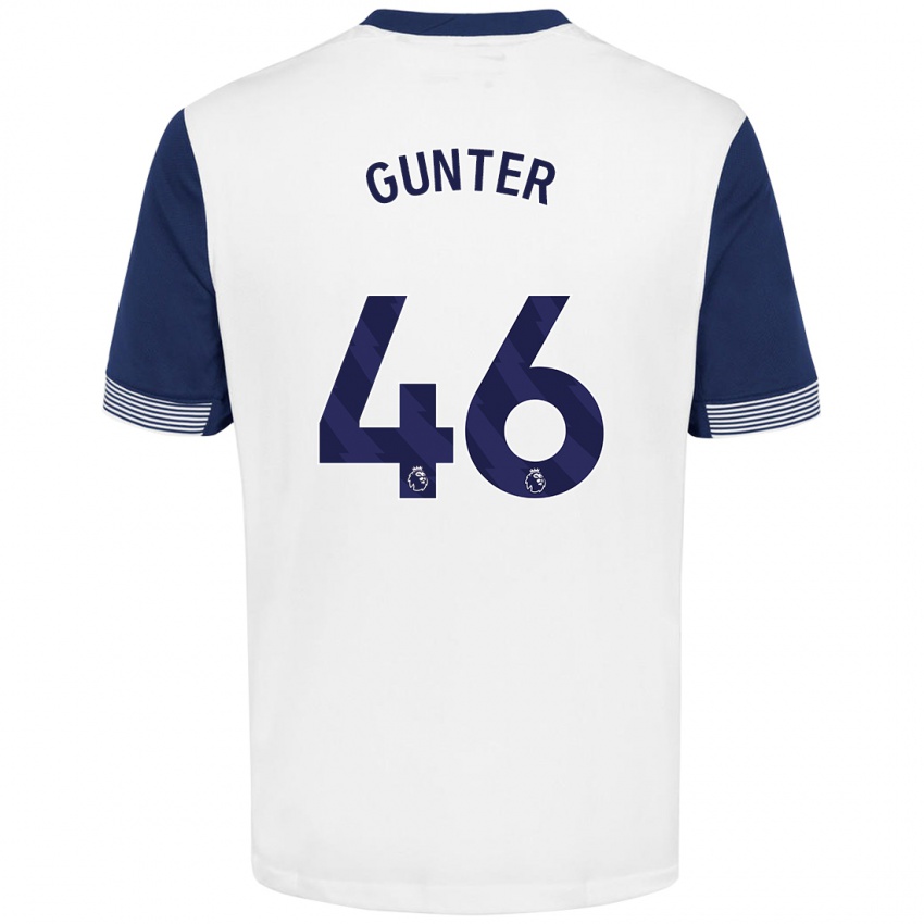 Hombre Camiseta Luca Gunter #46 Blanco Azul 1ª Equipación 2024/25 La Camisa Argentina