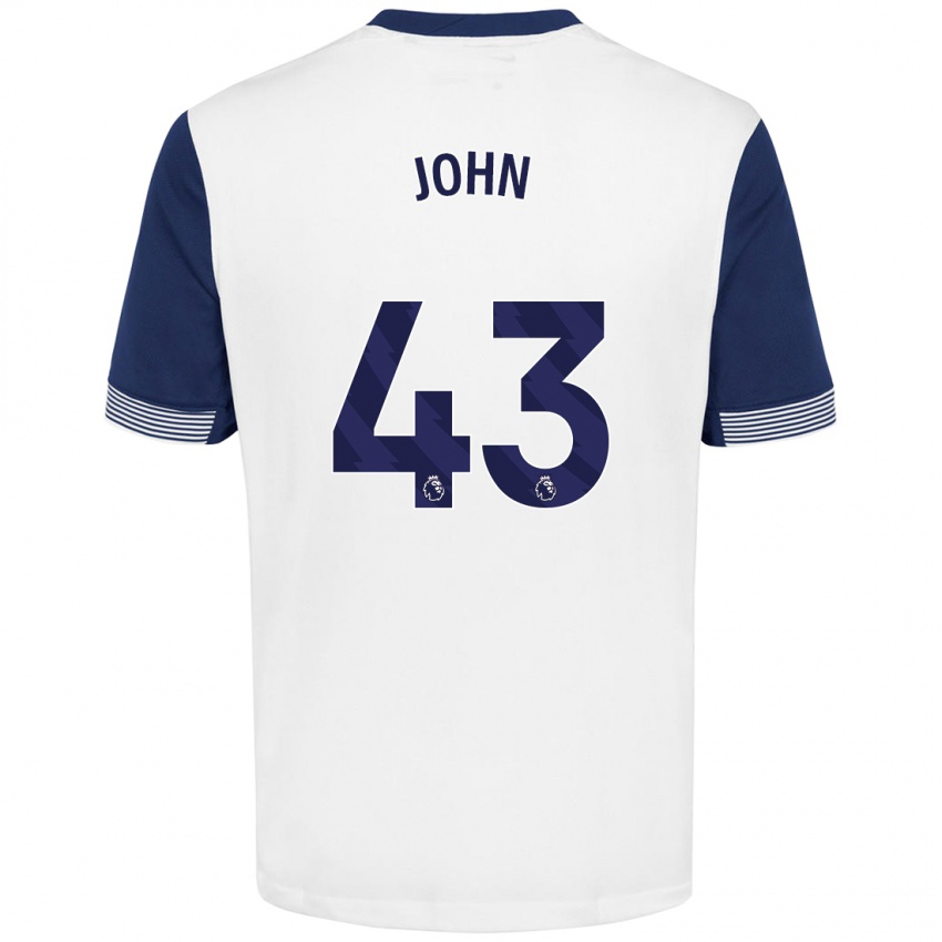 Hombre Camiseta Nile John #43 Blanco Azul 1ª Equipación 2024/25 La Camisa Argentina