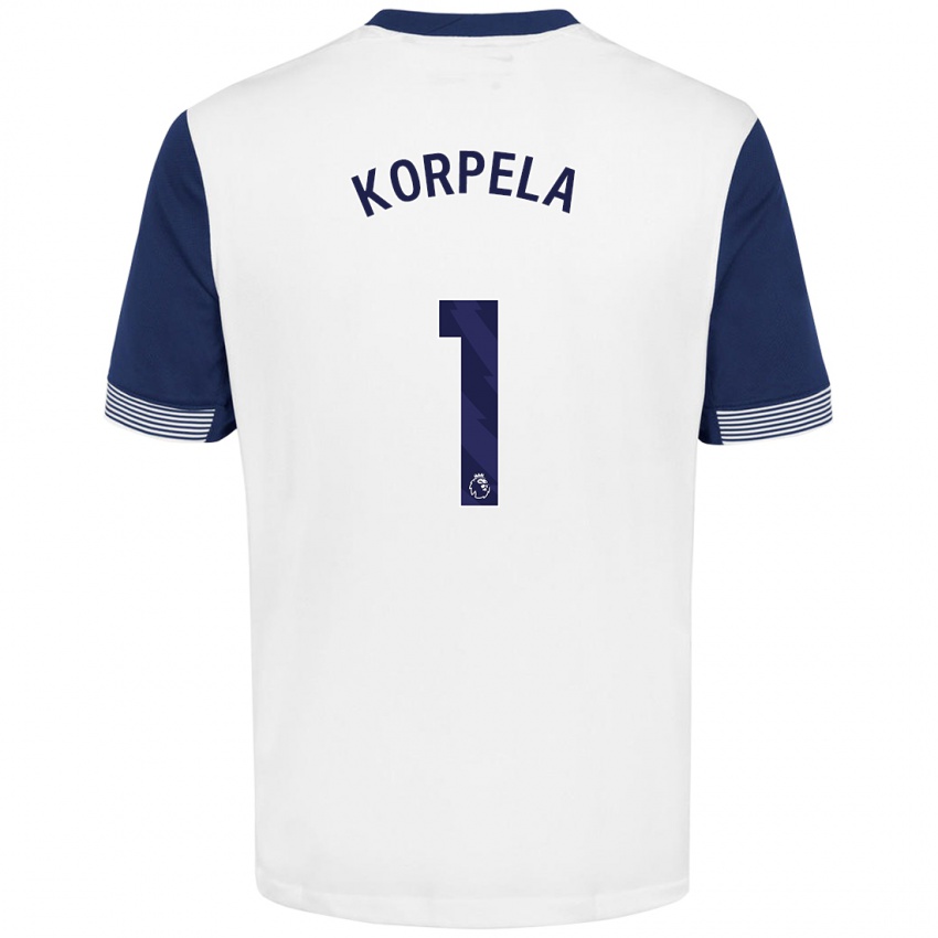 Hombre Camiseta Tinja-Riikka Korpela #1 Blanco Azul 1ª Equipación 2024/25 La Camisa Argentina