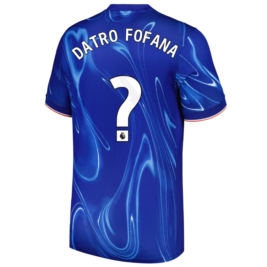 Hombre Camiseta David Datro Fofana #0 Azul Blanco 1ª Equipación 2024/25 La Camisa Argentina