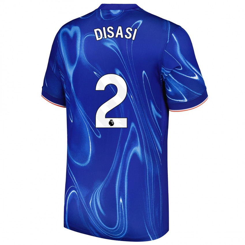 Hombre Camiseta Axel Disasi #2 Azul Blanco 1ª Equipación 2024/25 La Camisa Argentina