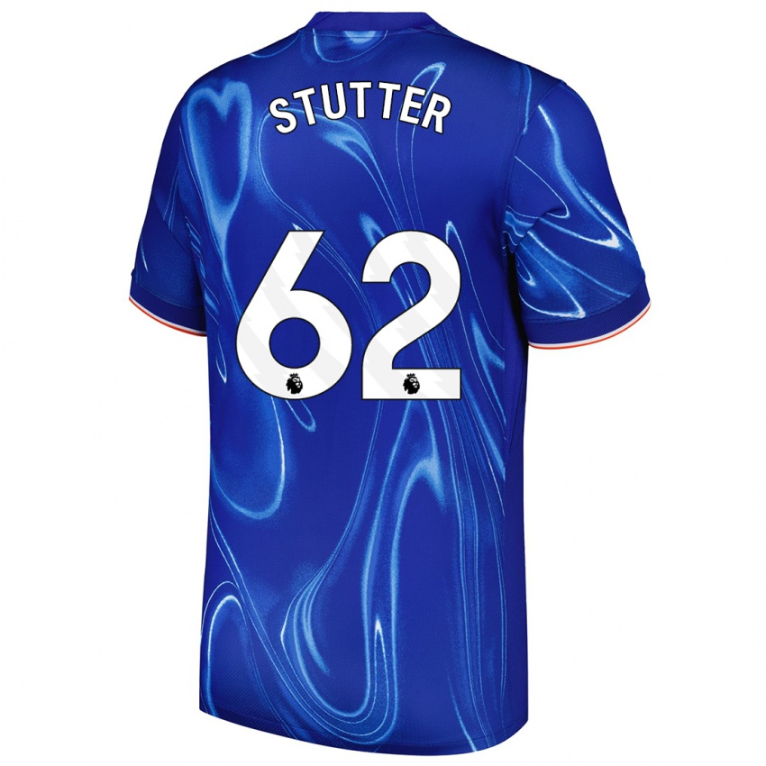 Hombre Camiseta Ronnie Stutter #62 Azul Blanco 1ª Equipación 2024/25 La Camisa Argentina