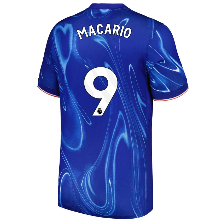 Hombre Camiseta Catarina Macario #9 Azul Blanco 1ª Equipación 2024/25 La Camisa Argentina