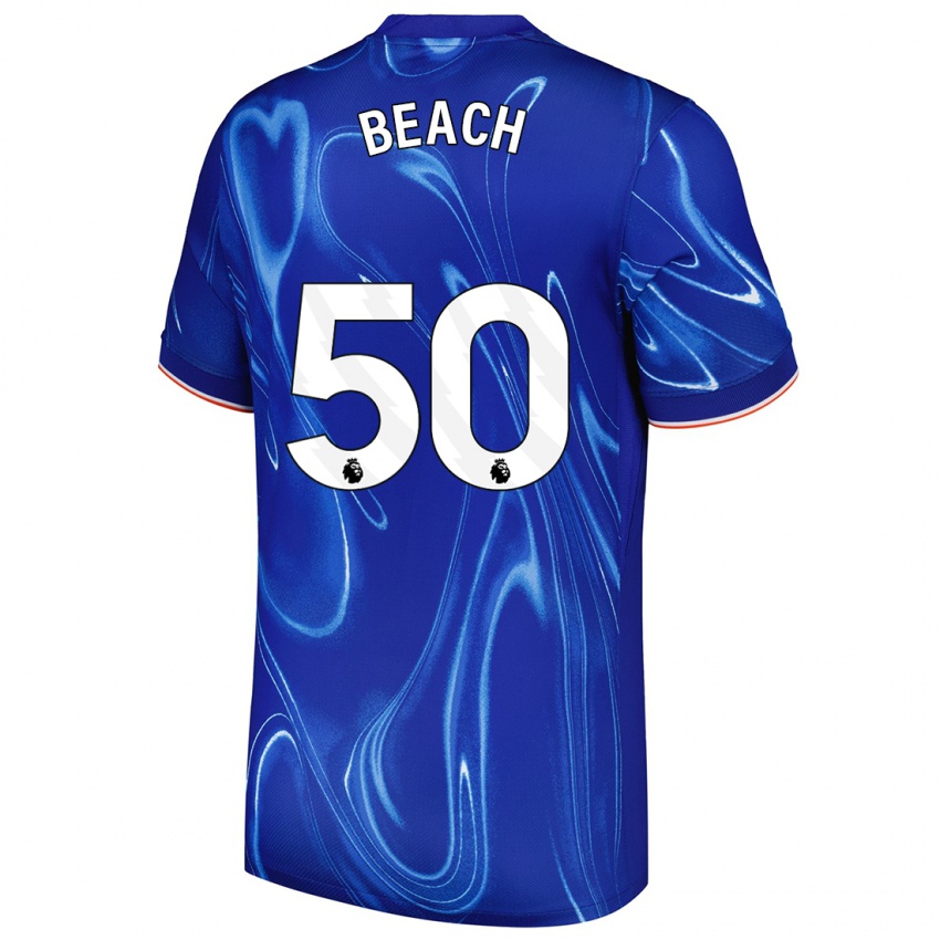 Hombre Camiseta Eddie Beach #50 Azul Blanco 1ª Equipación 2024/25 La Camisa Argentina