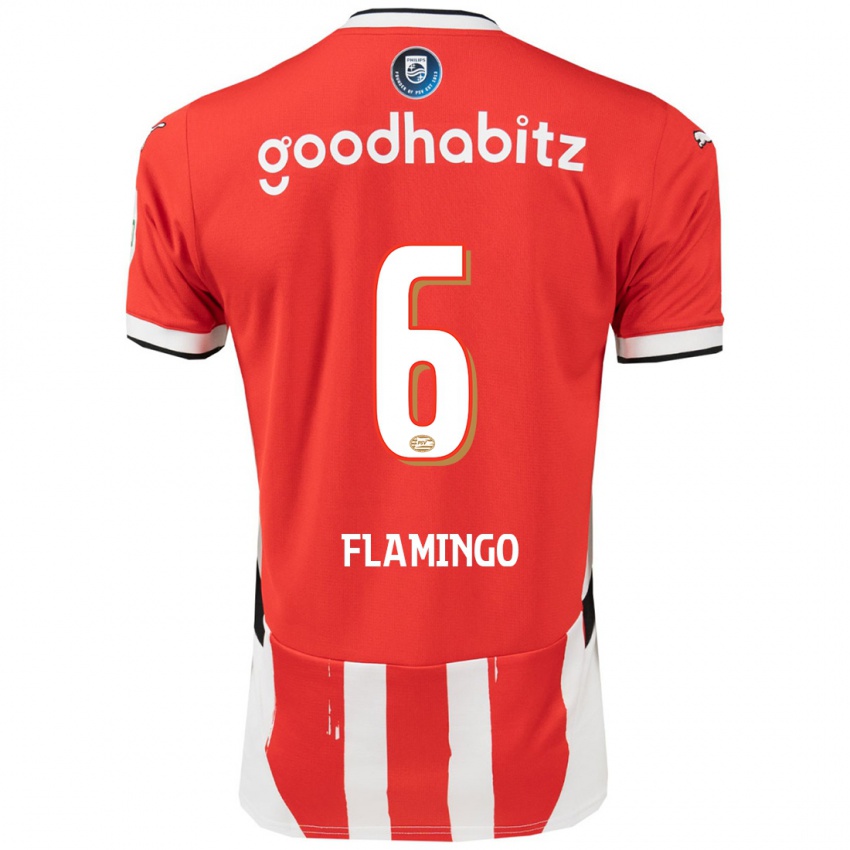 Hombre Camiseta Ryan Flamingo #6 Rojo Blanco 1ª Equipación 2024/25 La Camisa Argentina