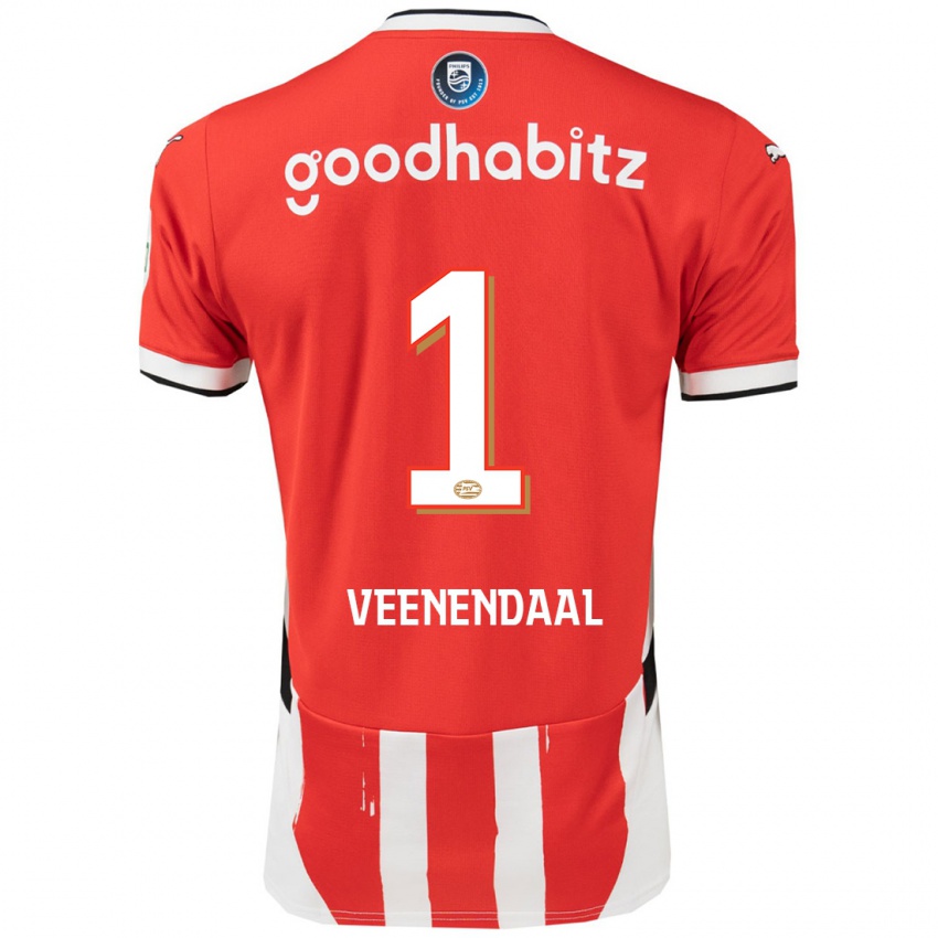 Hombre Camiseta Sari Van Veenendaal #1 Rojo Blanco 1ª Equipación 2024/25 La Camisa Argentina