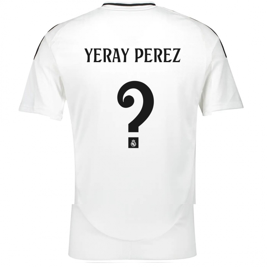 Hombre Camiseta Yeray Perez #0 Blanco 1ª Equipación 2024/25 La Camisa Argentina