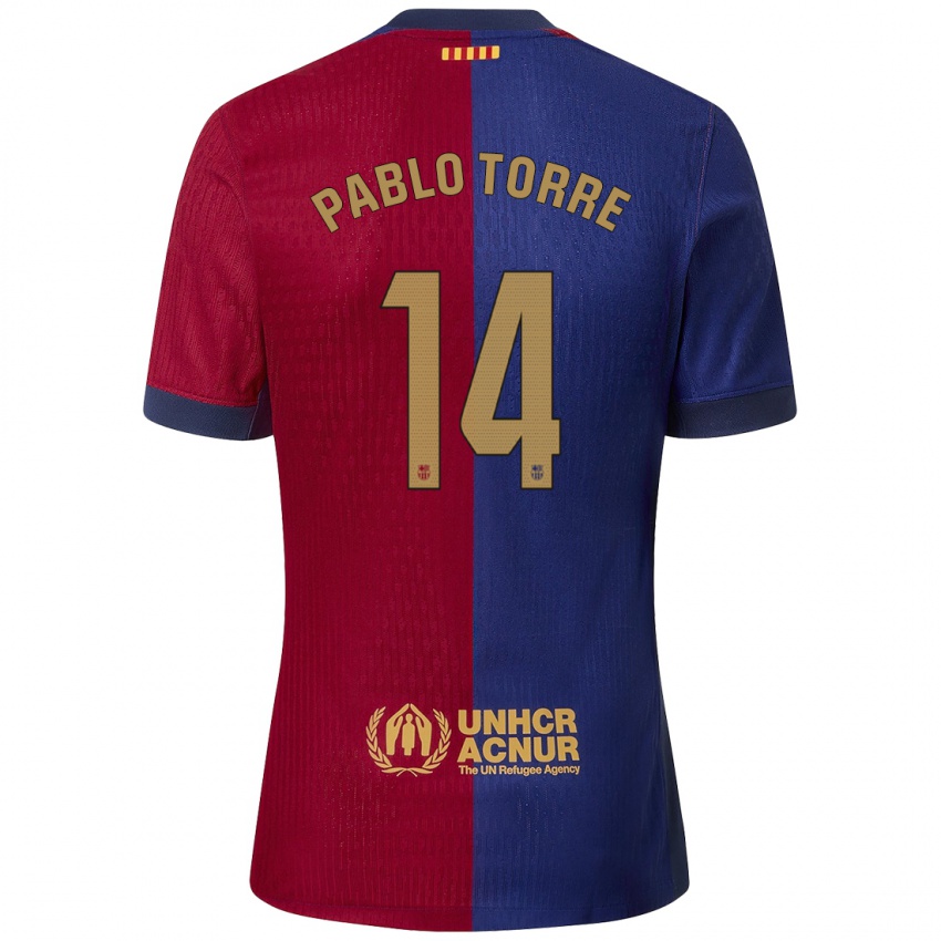 Hombre Camiseta Pablo Torre #14 Azul Rojo 1ª Equipación 2024/25 La Camisa Argentina