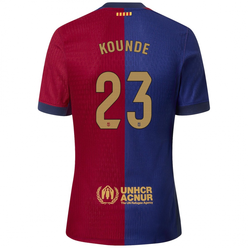 Hombre Camiseta Jules Kounde #23 Azul Rojo 1ª Equipación 2024/25 La Camisa Argentina