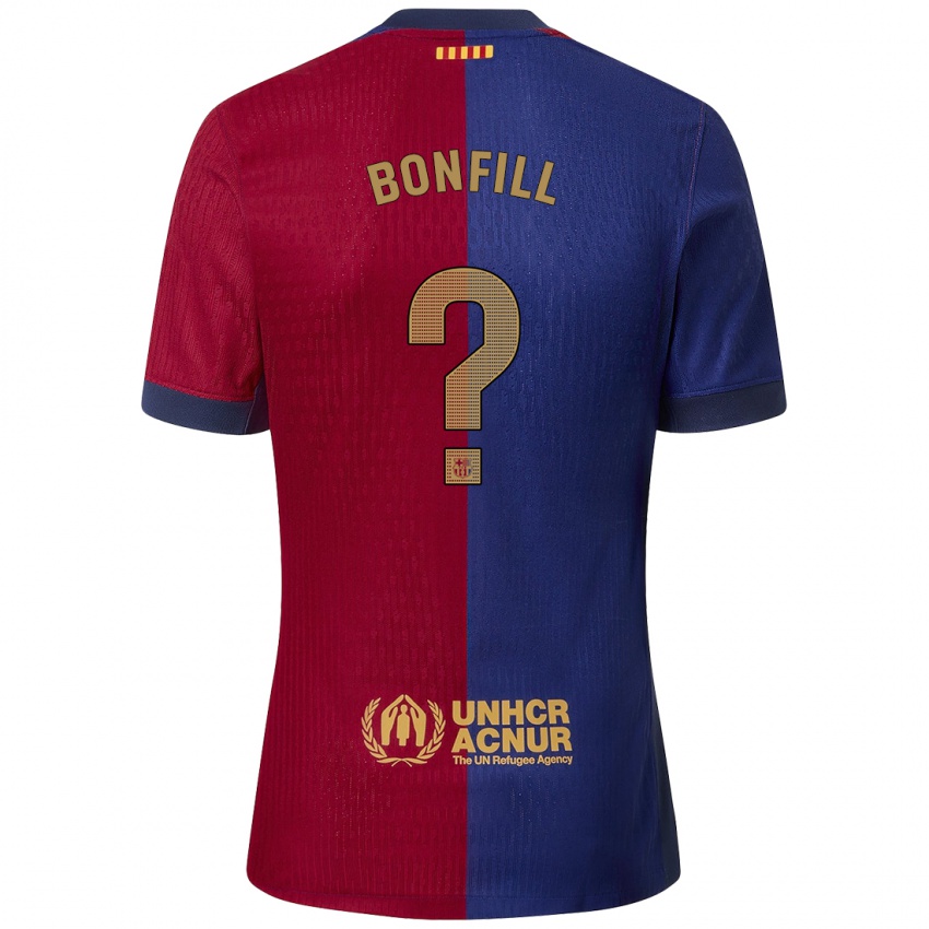 Hombre Camiseta Max Bonfill #0 Azul Rojo 1ª Equipación 2024/25 La Camisa Argentina