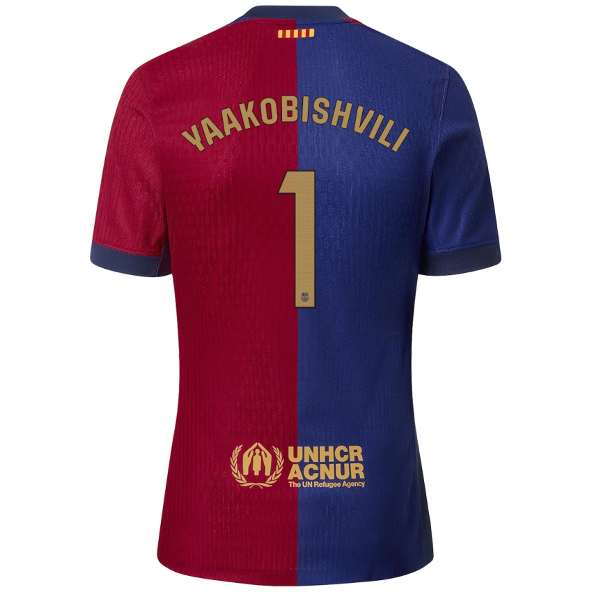 Hombre Camiseta Áron Yaakobishvili #1 Azul Rojo 1ª Equipación 2024/25 La Camisa Argentina