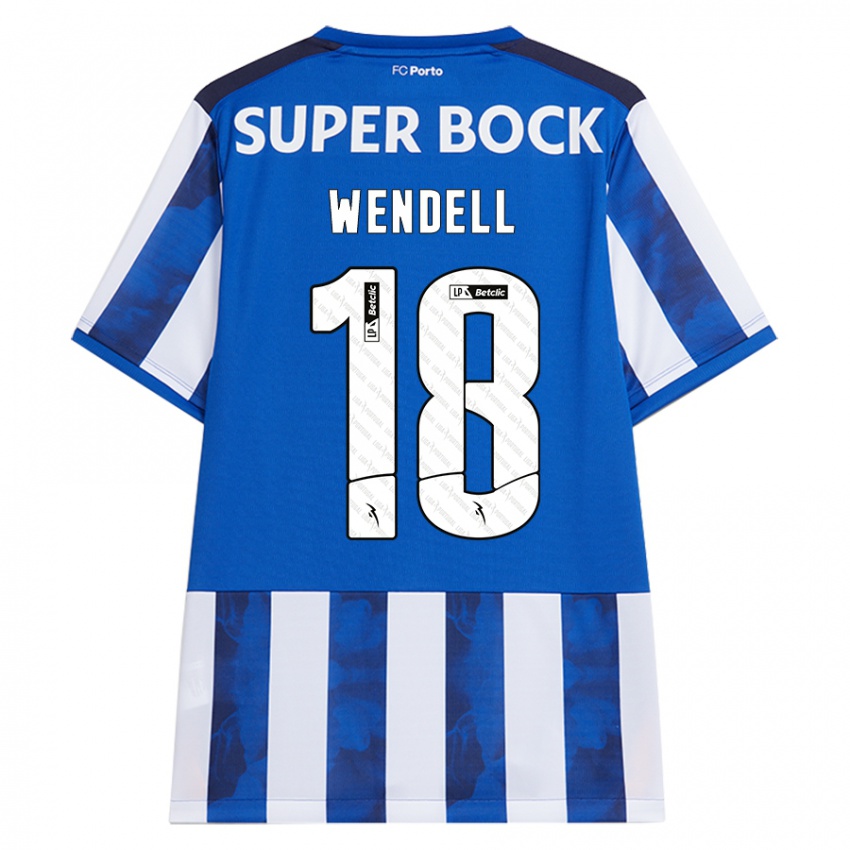 Hombre Camiseta Wendell #18 Azul Blanco 1ª Equipación 2024/25 La Camisa Argentina