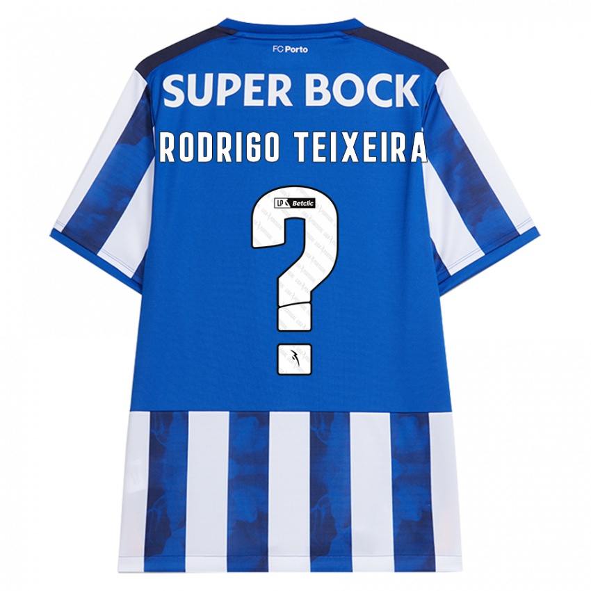 Hombre Camiseta Rodrigo Teixeira #0 Azul Blanco 1ª Equipación 2024/25 La Camisa Argentina