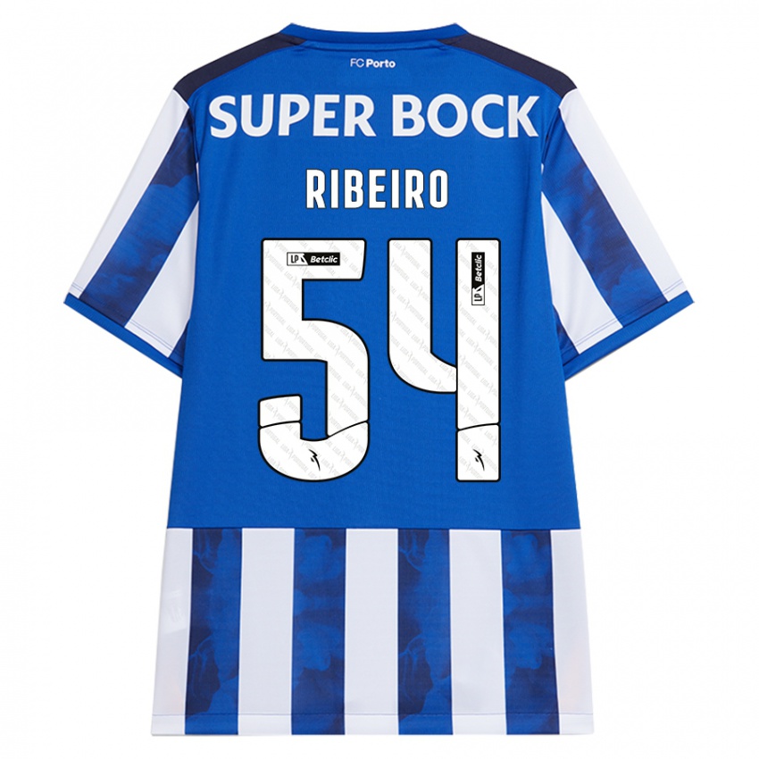 Hombre Camiseta António Ribeiro #54 Azul Blanco 1ª Equipación 2024/25 La Camisa Argentina