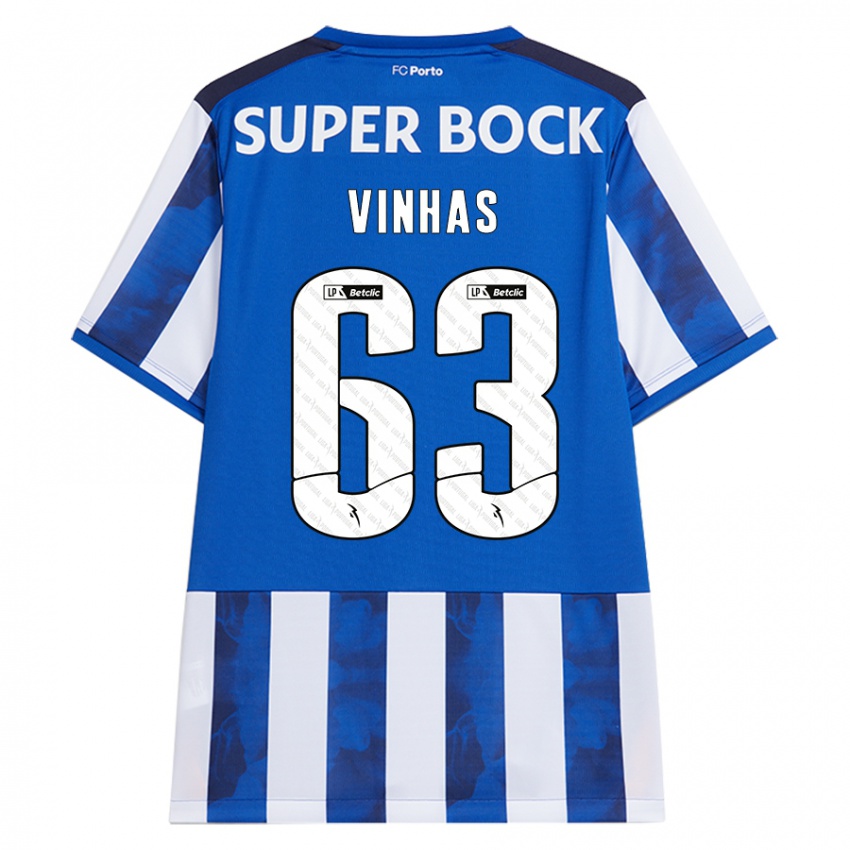 Hombre Camiseta David Vinhas #63 Azul Blanco 1ª Equipación 2024/25 La Camisa Argentina