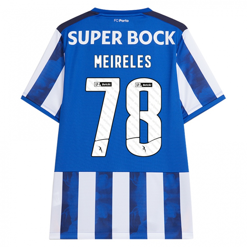 Hombre Camiseta Jorge Meireles #78 Azul Blanco 1ª Equipación 2024/25 La Camisa Argentina