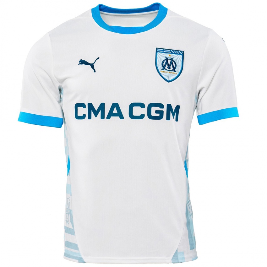 Hombre Camiseta Aaron Kamardin #37 Blanco Azul Cielo 1ª Equipación 2024/25 La Camisa Argentina